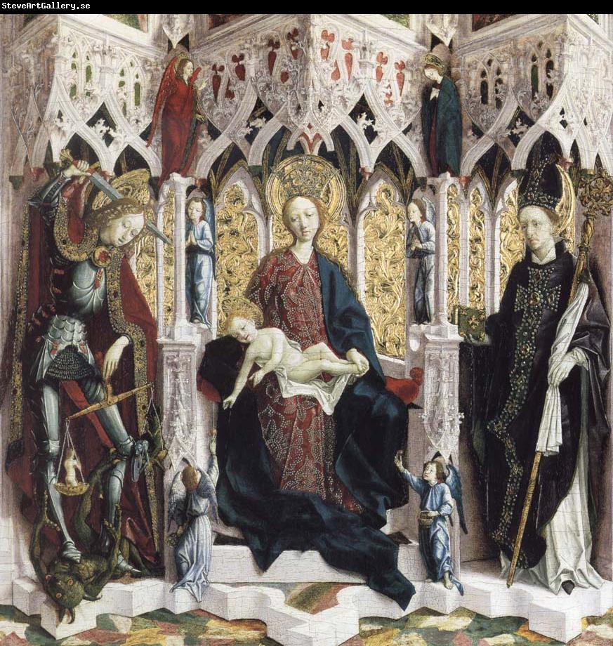 PACHER, Michael The Virgin and Child Enthroned with Angels and Saints